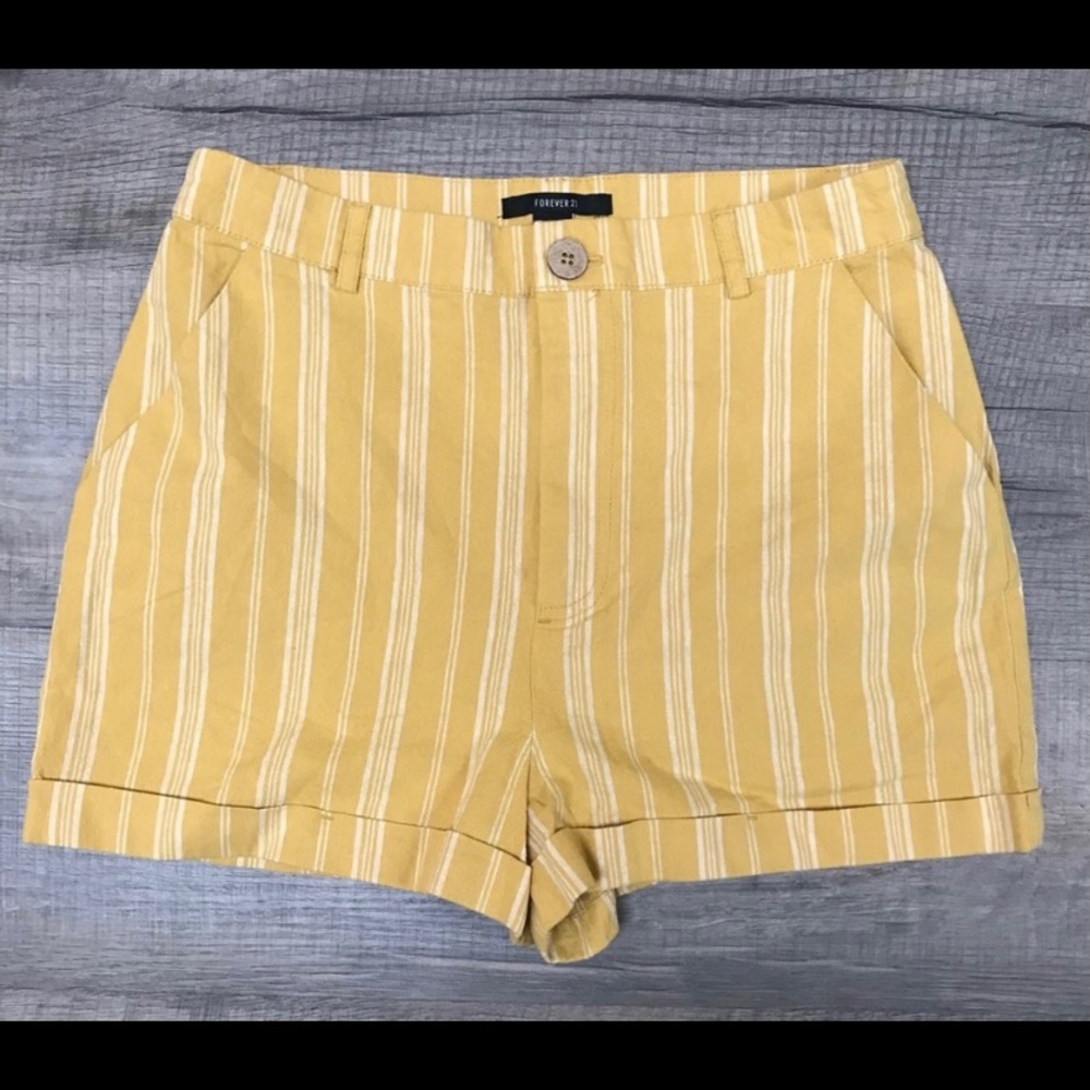 yellow and white shorts